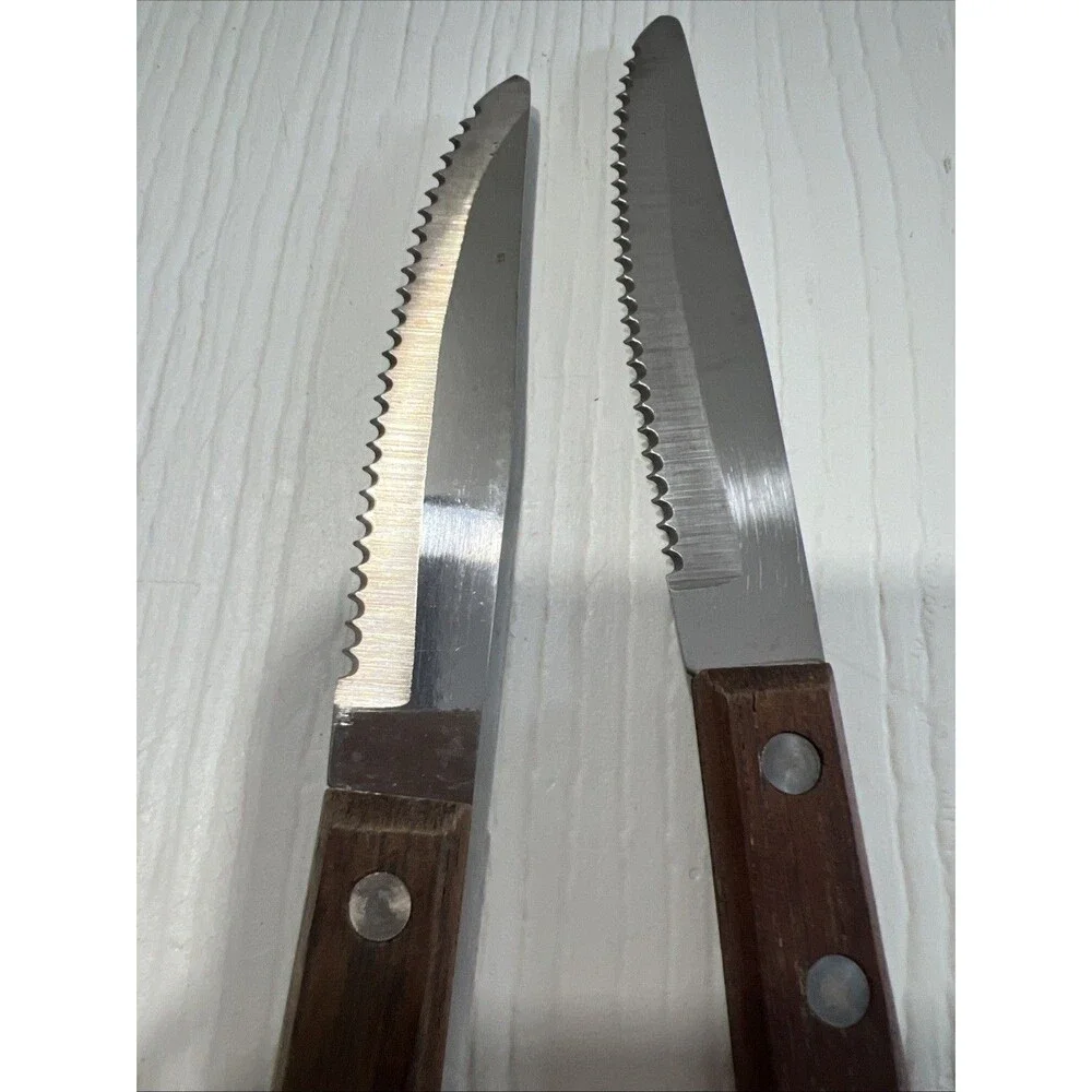 Set of 2 ︱ADCRAFT︱Wooden Handle︱Vintage︱Stainless Steel︱CHINA︱3.5